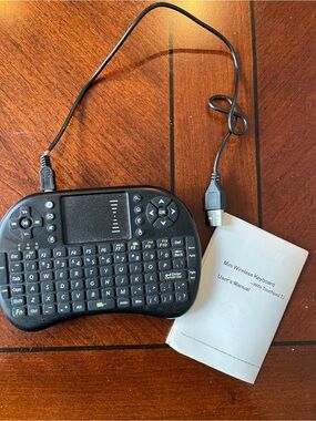 Mini Wireless QWERTY Keyboard with Touchpad - Black